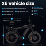Aairsk X5 电动自行车 20 英寸宽轮胎